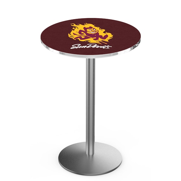 42" Stainless Steel Arizona State Pub Table, Sparky Logo